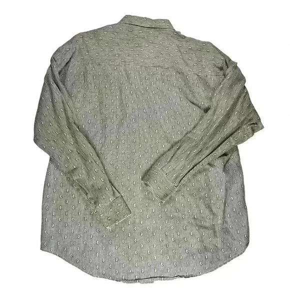 VINTAGE BUGLE BOY 80s Long Sleeve Button Up Blue Green Paisley Pattern Men XL - Picture 7 of 8